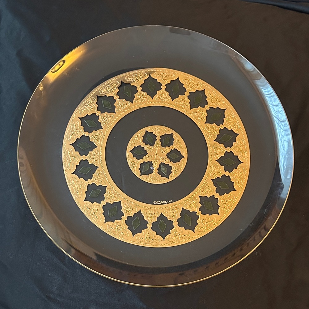 Vintage Mid Century Culver LTD 22k Gold Valencia 14.5” Cocktail Serving Tray